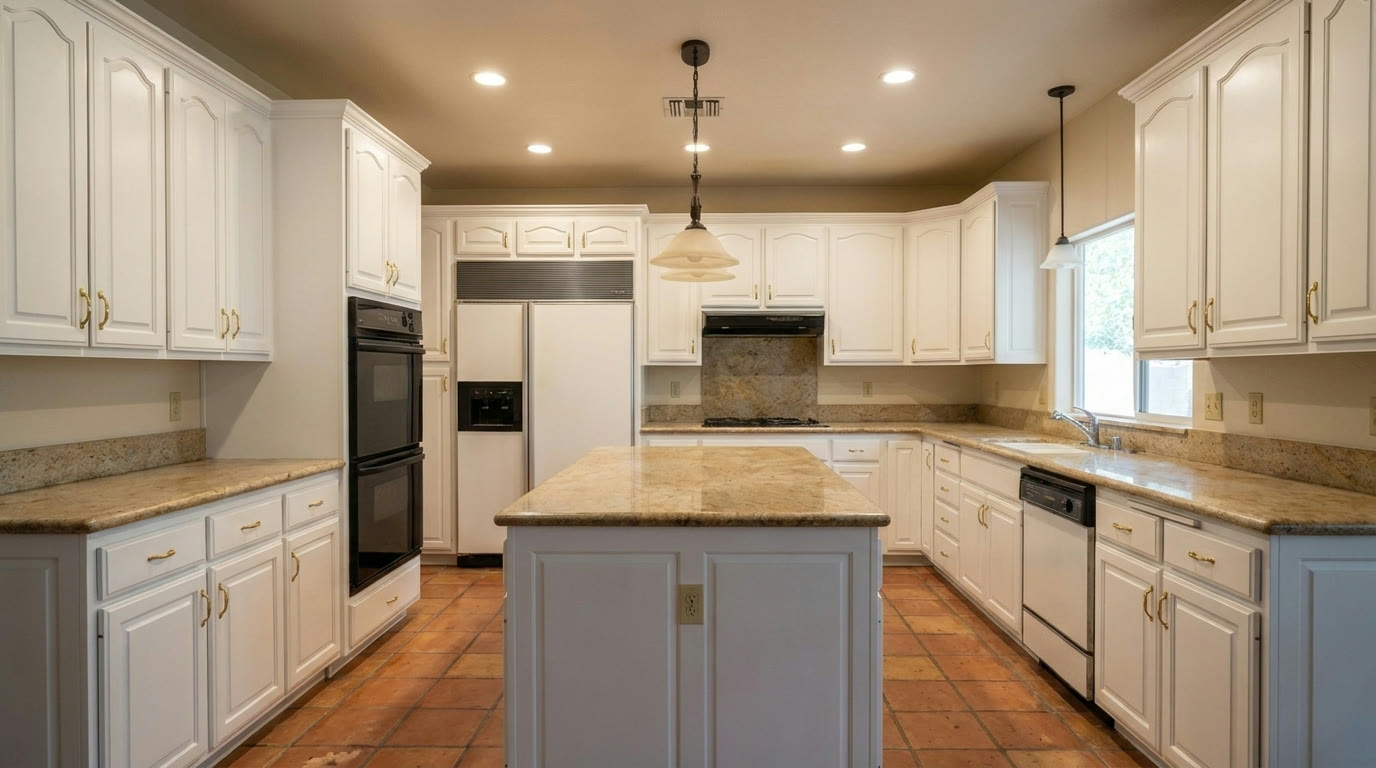 Kitchen cabinets refinished in Sayerlack Italian finish
